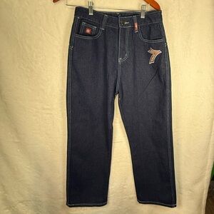 Lucky 7 Embroidered Dice Jeans Size 28 Retro Denim NWT